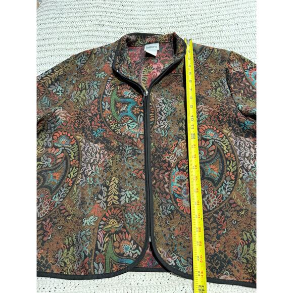 VTG BonWorth Tapestry Blazer Jacket 30422 Womens Small Petite SP Paisley Floral - Picture 5 of 8